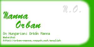manna orban business card
